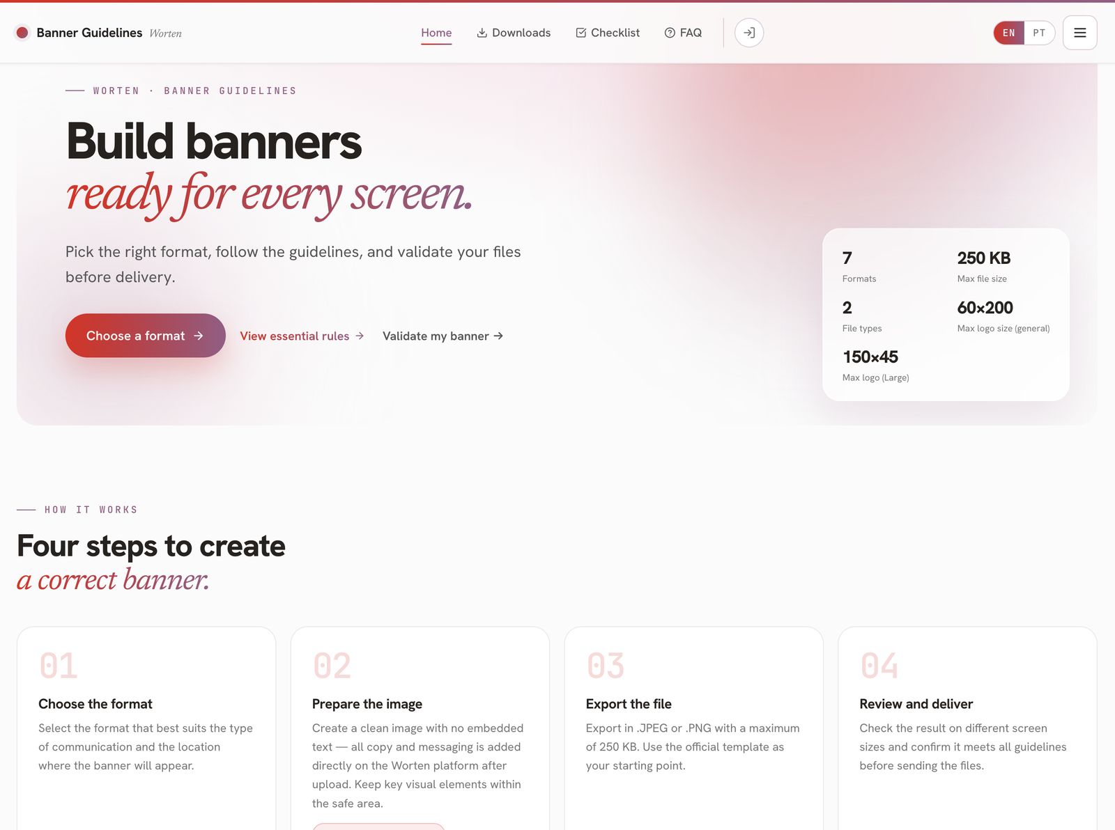 Banner guidelines become a website