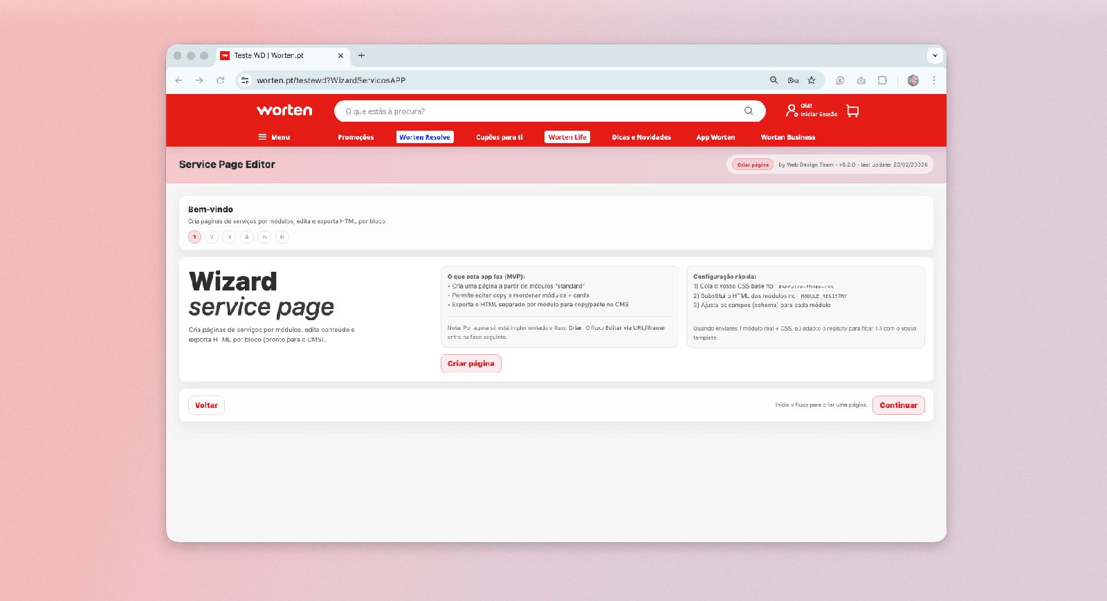 Wizard Services Page Creator V2.0.0 & 2.1.0