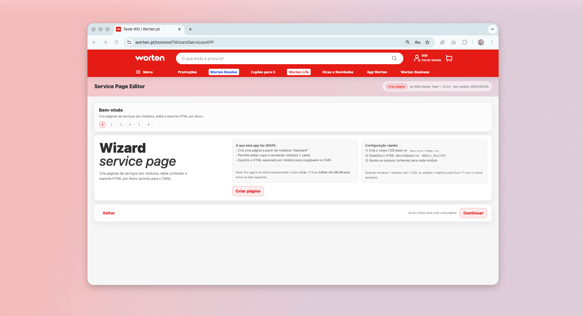 Wizard Services Page Creator V2.0.0 & 2.1.0